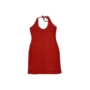 heart halter neck mini dress